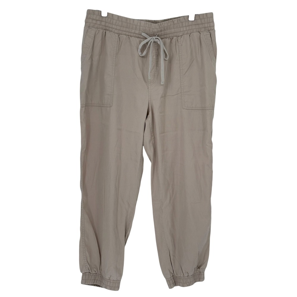 A New Day Jogger Pants Tan Khaki Elastic Waist Drawstring Pockets XL